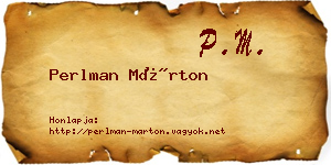 Perlman Márton névjegykártya